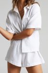 Solid-Color-Short-Sleeve-Shirt-Two-piece-Short-Set-1