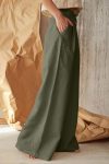 Solid-Color-Single-breasted-Wide-Leg-Long-Pants-1