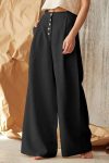 Solid-Color-Single-breasted-Wide-Leg-Long-Pants-1