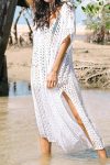 Solid-Color-V-Neck-Hollow-Out-Cover-up-Dress-8