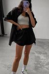 Solid-Short-Sleeve-Shirt-Drawstring-Shorts-Suits-8