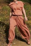 Solid-Sleeveless-Drawstring-High-Waist-Jumpsuits-2