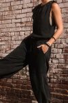 Solid-Sleeveless-Drawstring-High-Waist-Jumpsuits-2