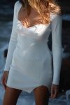 Square-Neck-Long-Sleeve-Knitted-Dress-1