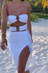 Strapless-Cutout-Drawstring-Side-Slit-Dress-3