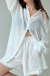 Striped-Textured-Long-Sleeve-Shirt-Two-piece-Shorts-Set-5