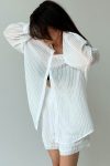 Striped-Textured-Long-Sleeve-Shirt-Two-piece-Shorts-Set-5