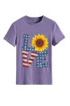 Sunflowers-Pentagram-Letter-Print-T-shirt-5