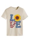 Sunflowers-Pentagram-Letter-Print-T-shirt-5