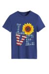 Sunflowers-Pentagram-Letter-Print-T-shirt-5