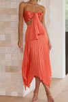 Tie-front-Strapless-Crop-Top-Pleated-Skirt-Suits-7