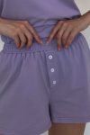 Two-Piece-Solid-Color-T-shirt-Single-breasted-Shorts-Set-8