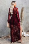 V-Neck-Lace-Patchwork-Split-Maxi-Dress-1