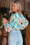 V-Neck-Puff-Sleeve-Floral-Print-Shirt-1