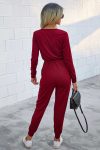 V-Neck-Solid-Color-Tie-Waist-Jumpsuits-8