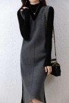 V-Neck-Solid-Color-Wool-Tank-Dress-1