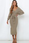 V-Neck-Tie-Front-Knitted-Midi-Dress-4