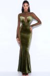 Velvet-Mesh-Patchwork-Fishtail-Maxi-Dress-1