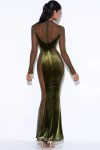 Velvet-Mesh-Patchwork-Fishtail-Maxi-Dress-1