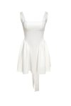 White-Backless-Tie-back-Ruched-Dress-3