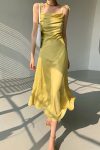 Yellow-Satin-Ruched-Cami-Dress-5