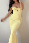 Yellow-Tie-straps-Pack-Hip-Fishtail-Dress-4