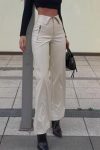 Zipper-Front-Solid-Color-Straight-Leather-Pants-1